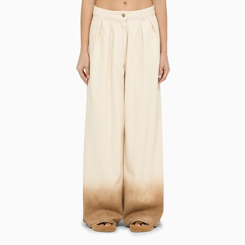 Wide ivory denim trousers - Alanui - Modalova