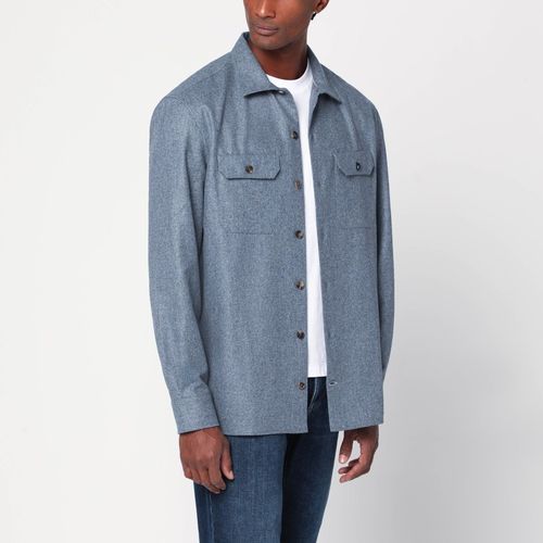 Camicia grigio nuvola in lana - Brunello Cucinelli - Modalova