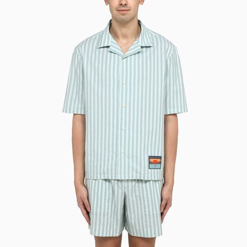 Short-sleeved striped cotton shirt - Maison Kitsuné - Modalova