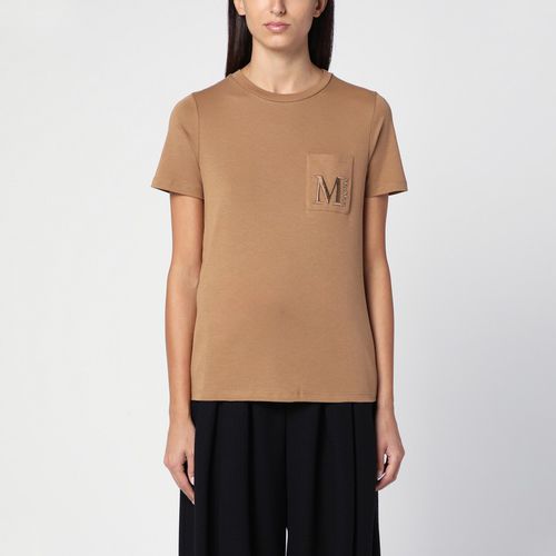 T-shirt beige in cotone con logo - 'S Max Mara - Modalova