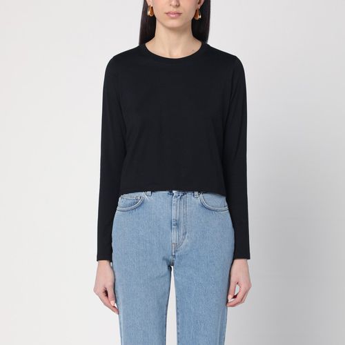 Black cotton crew-neck T-shirt - Loulou Studio - Modalova