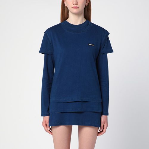 Set di tre t-shirt blu in cotone - Miu Miu - Modalova