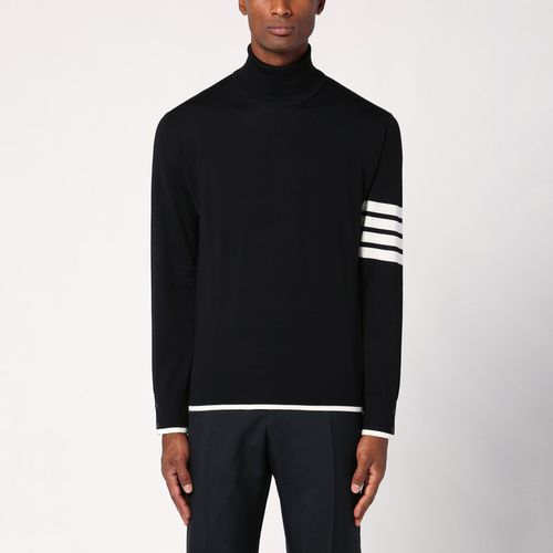 Black wool turtleneck sweater - Thom Browne - Modalova