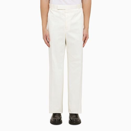 White straight cotton trousers - Thom Browne - Modalova