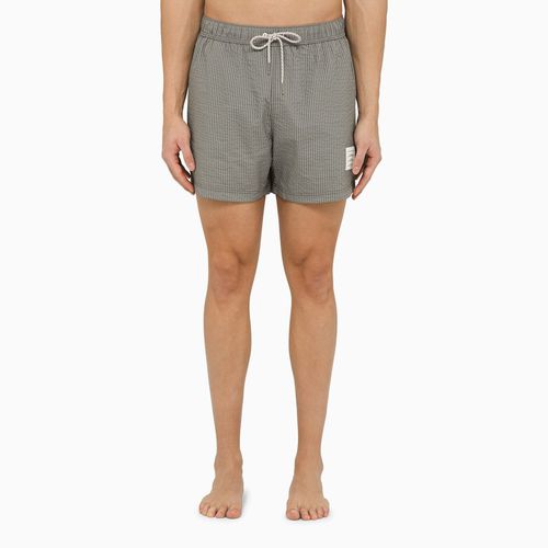 Graue gestreifte Badehose - Thom Browne - Modalova