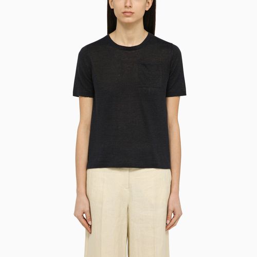 Navy blue linen T-shirt - 'S Max Mara - Modalova