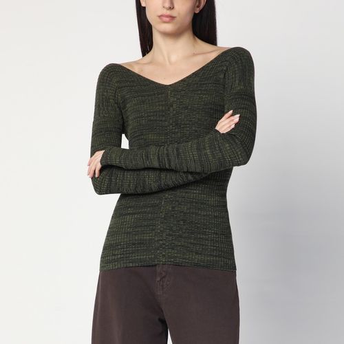 Double-V Pullover in Militärgrün - 6397 - Modalova