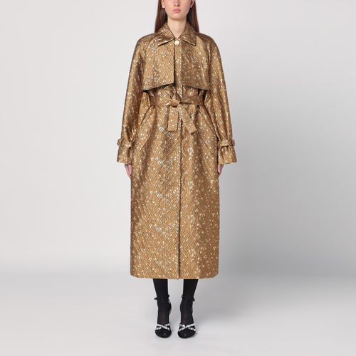 Trench in gold colour in jacquard - Max Mara Atelier - Modalova