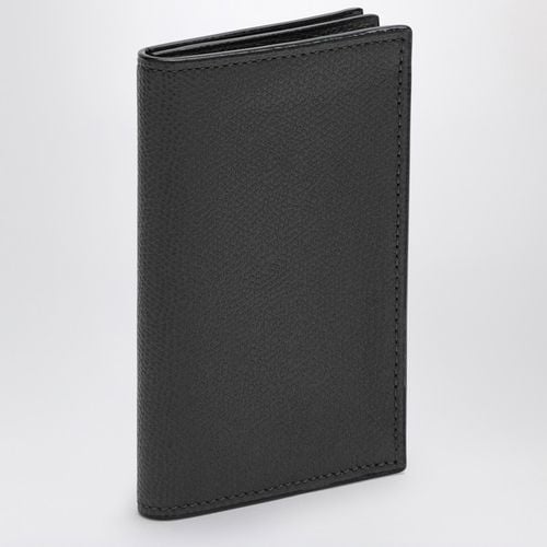 Wave-line cardholder in dark grey leather - Valextra - Modalova