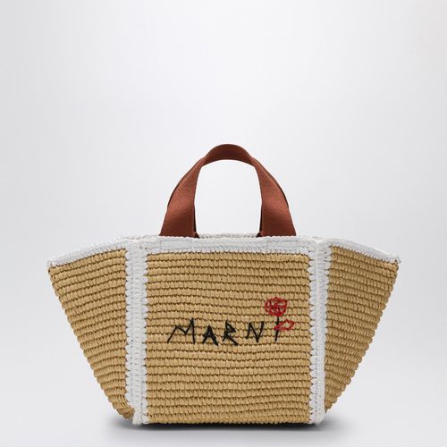 Borsa shopping piccola Sillo in maglia macramé effetto rafia - Marni - Modalova