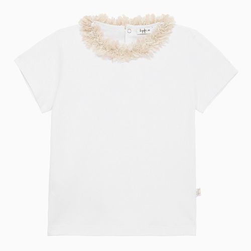 Cotton T-shirt with frayed collar - Il Gufo - Modalova