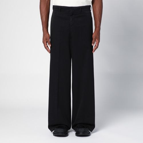 Black cotton wide trousers - Palm Angels - Modalova