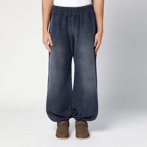 Black washed cotton wide trousers - Palm Angels - Modalova