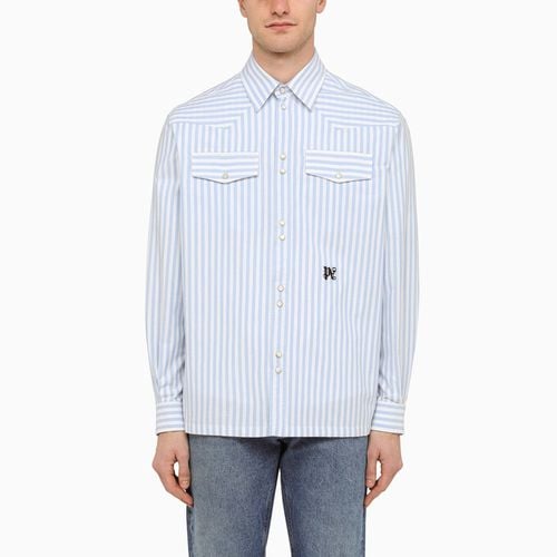 Blue and white striped sleeve shirt - Palm Angels - Modalova