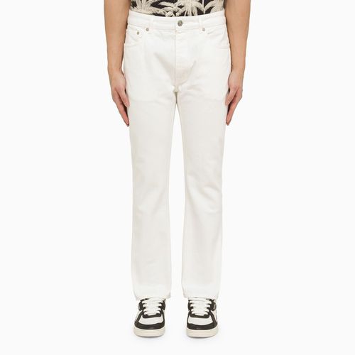 Jeans bianco con ricamo Monogram - Palm Angels - Modalova