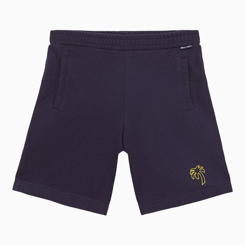 Shorts blu navy in cotone - Palm Angels - Modalova