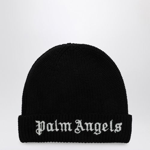 Cuffia nera in misto cotone con logo - Palm Angels - Modalova