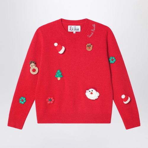 Red Christmas sweater in wool blend - MC2 Saint Barth - Modalova