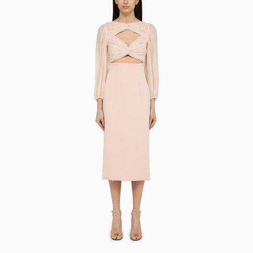 Arwenne light pink silk midi dress - Costarellos - Modalova