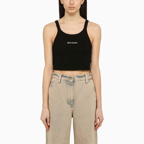 Black cotton cropped top - Palm Angels - Modalova