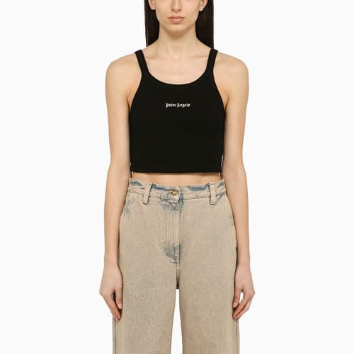 Schwarzes Cropped Top aus Baumwolle - Palm Angels - Modalova