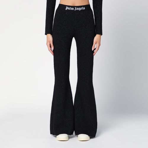 Black lurex viscose blend trousers - Palm Angels - Modalova