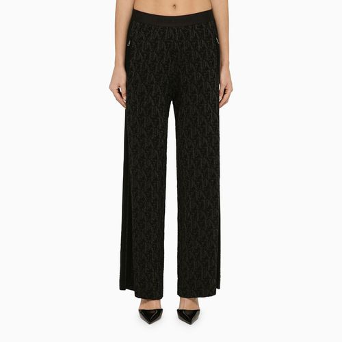 Black viscose trousers with logo - Palm Angels - Modalova