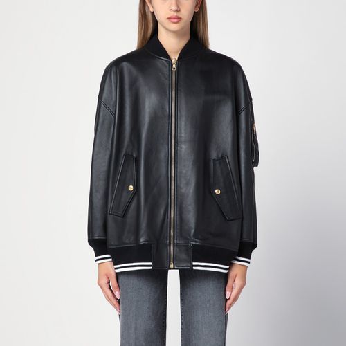 Bomber College nero in pelle - Palm Angels - Modalova