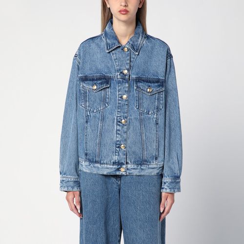 Giacca in denim con inserto giungla - Palm Angels - Modalova