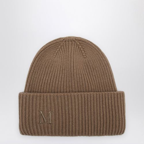 Camel cashmere cap with logo - Max Mara - Modalova