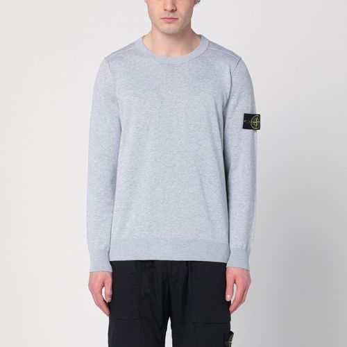 Maglione grigio perla in cotone - Stone Island - Modalova