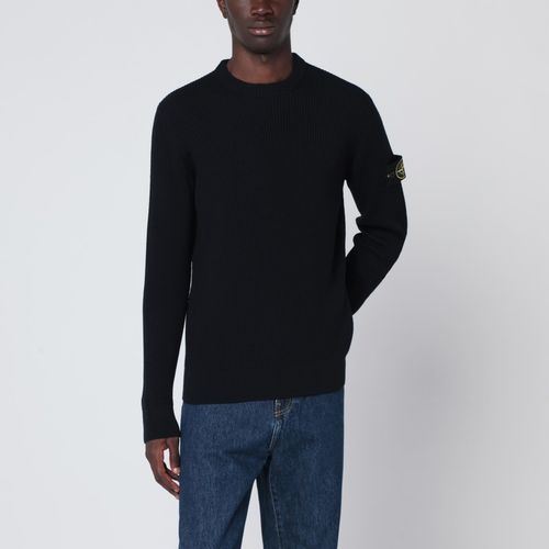 Maglione blu navy a costine - Stone Island - Modalova