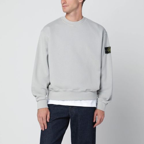 Übergroßes perlgraues Sweatshirt mit Rundhalsausschnitt - Stone Island - Modalova