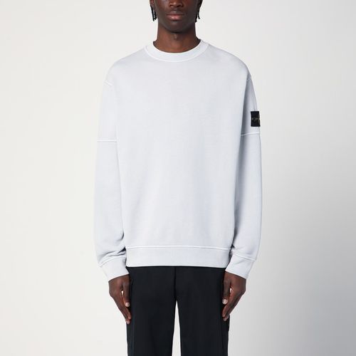 Pearl grey cotton sweatshirt - Stone Island - Modalova