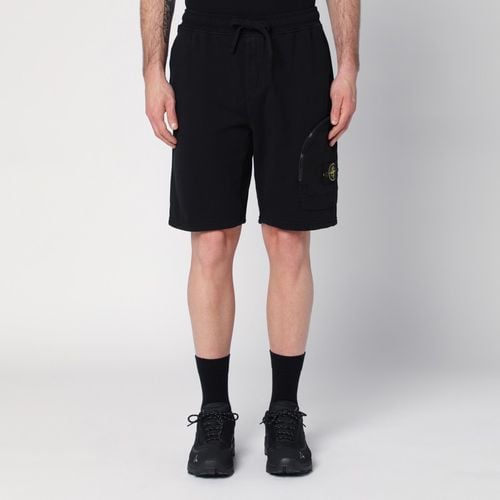 Black cotton bermuda shorts - Stone Island - Modalova