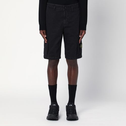 Black cotton cargo bermuda shorts - Stone Island - Modalova