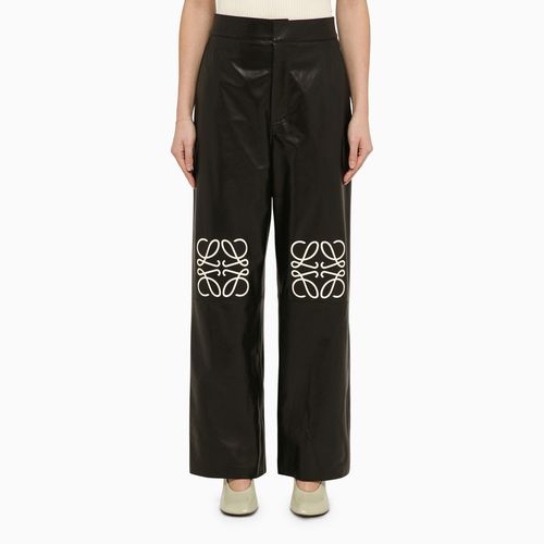 Pantalone baggy in pelle con logo - Loewe - Modalova