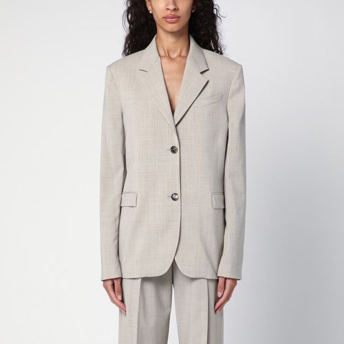 Mélange single-breasted jacket in wool - Loewe - Modalova