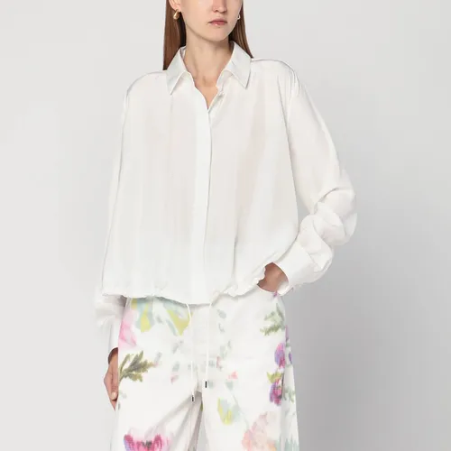 White balloon-sleeve silk shirt - Loewe - Modalova