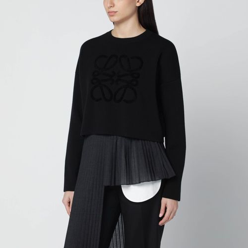 Schwarzer Cropped-Pullover aus Wollmix - Loewe - Modalova