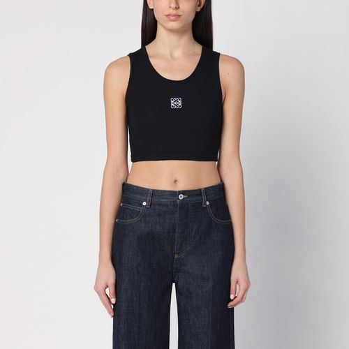 Canotta cropped nera con logo Anagram - Loewe - Modalova