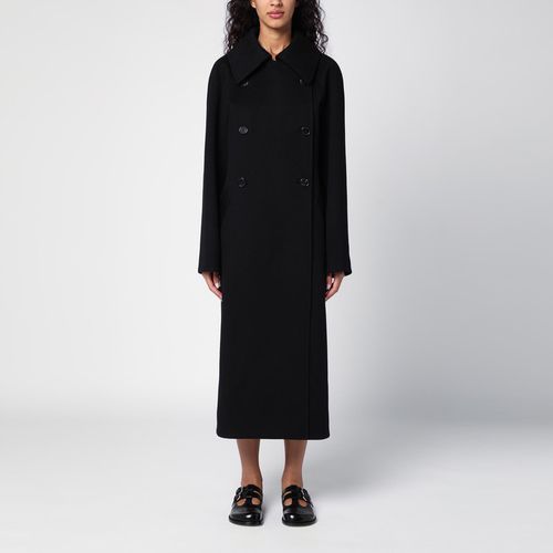 Black wool double-breasted coat - Loewe - Modalova