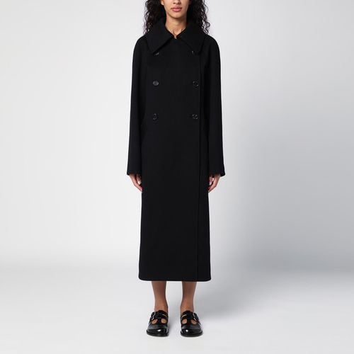 Cappotto doppiopetto nero in lana - Loewe - Modalova