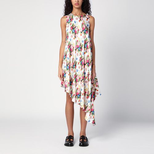 Asymmetrical silk floral print dress - Loewe - Modalova