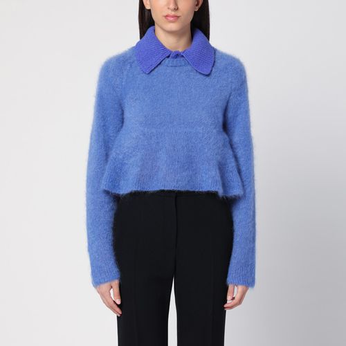 Blauer Polopullover aus Mohair-Mischung - Loewe - Modalova