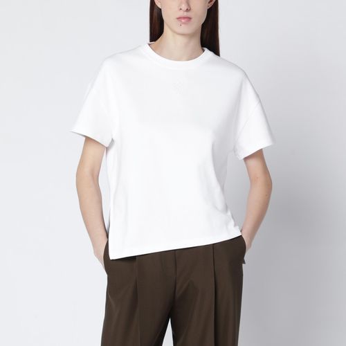 T-shirt asimmetrica bianca in misto cotone - Loewe - Modalova