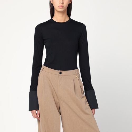 Maglia Nora nera con polsi a camicia - DARKPARK - Modalova