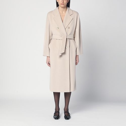 Beige double-breasted coat in wool and cashmere - Max Mara - Modalova