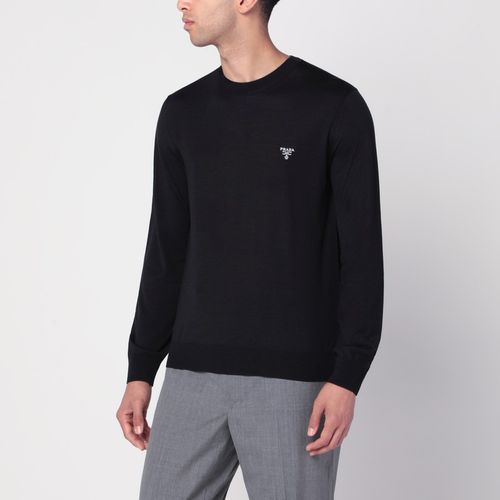 Black wool sweater with logo - Prada - Modalova