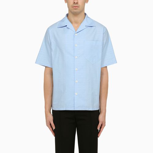 Camicia a manica corta cielo in cotone - Prada - Modalova